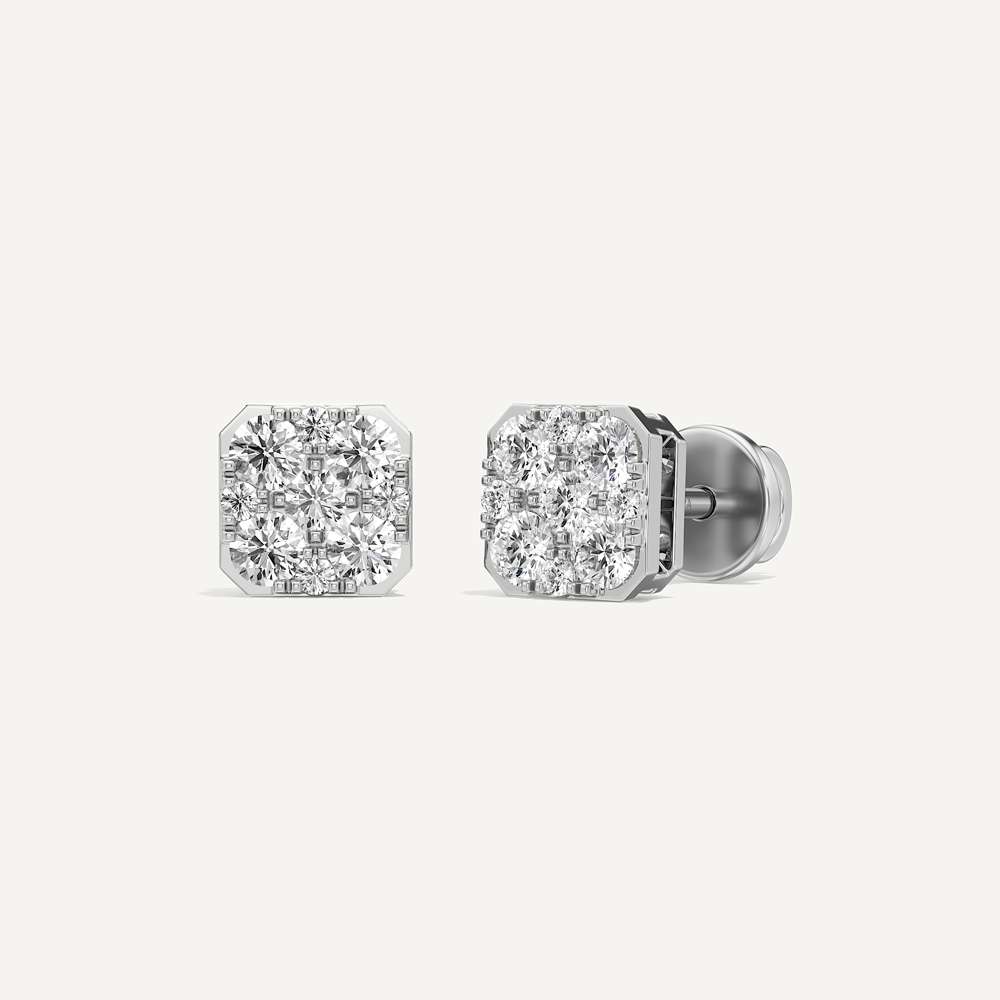 Aura Asscher Diamond Stud