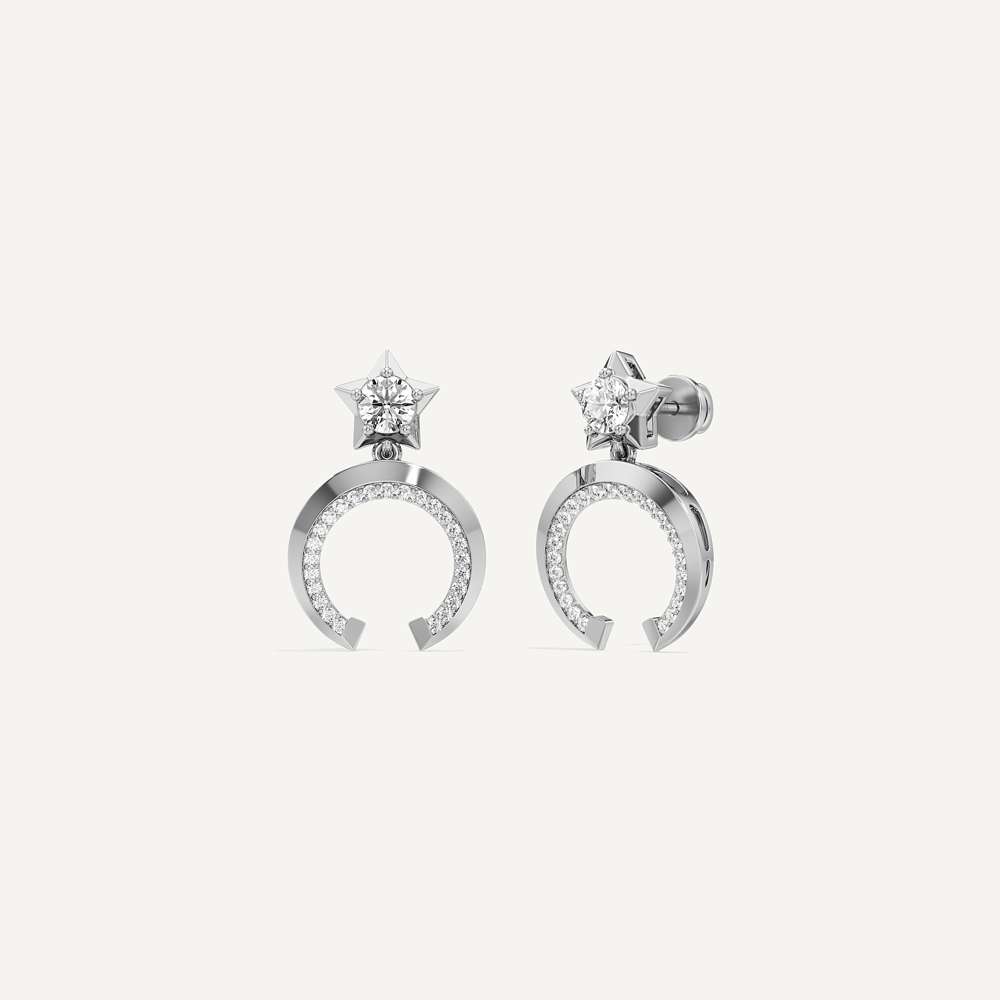 Polaris Halo Star Studded Horseshoe Earring