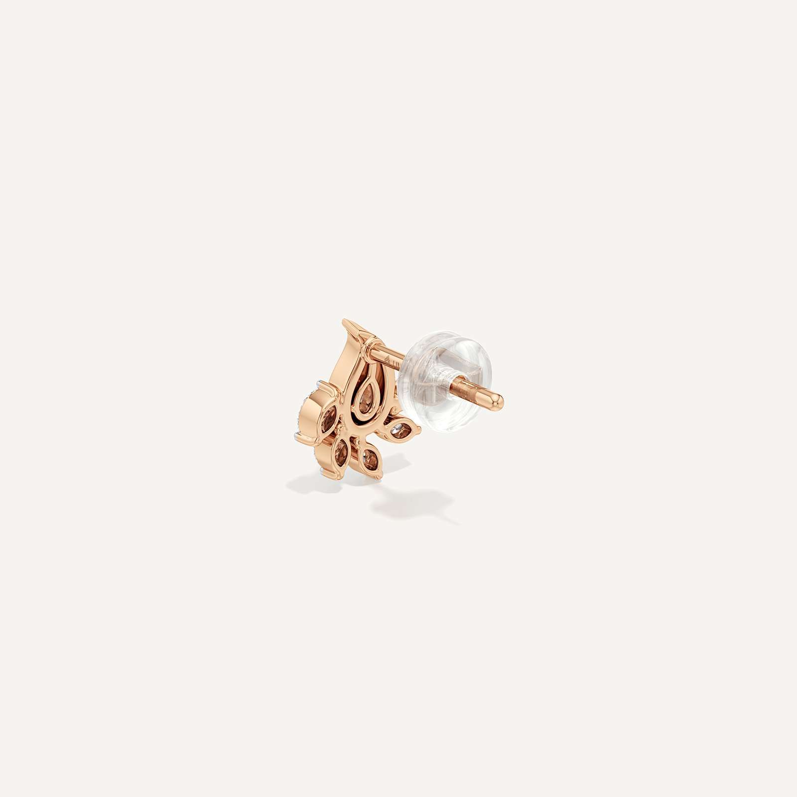 Crescent Pearl Diamond Stud