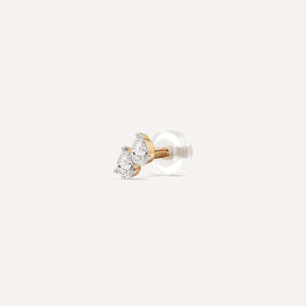 Dew Drop Pear Diamond Stud