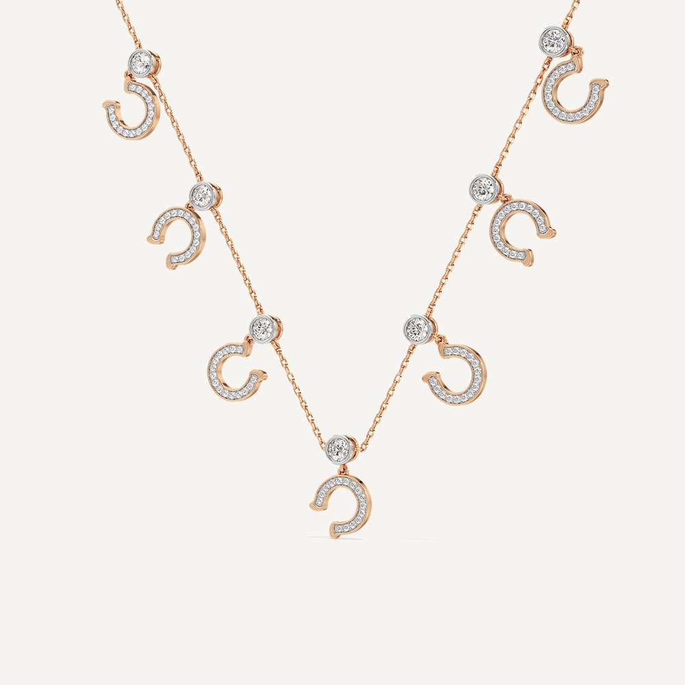Charm Story Lab grown Diamond Horseshoe Necklace