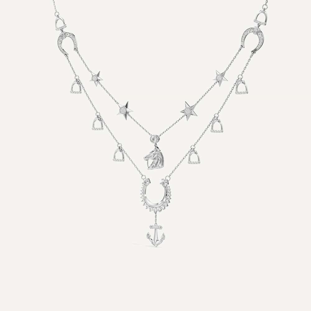 Reining Layered Horseshoe Necklace