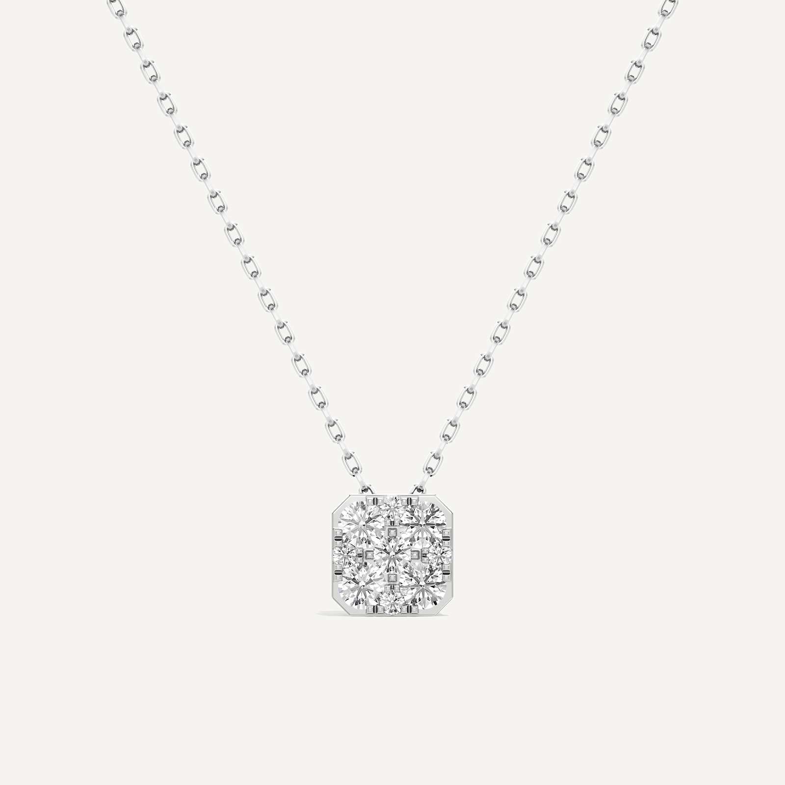 Dazzling Asscher Diamond Pendant with Chain