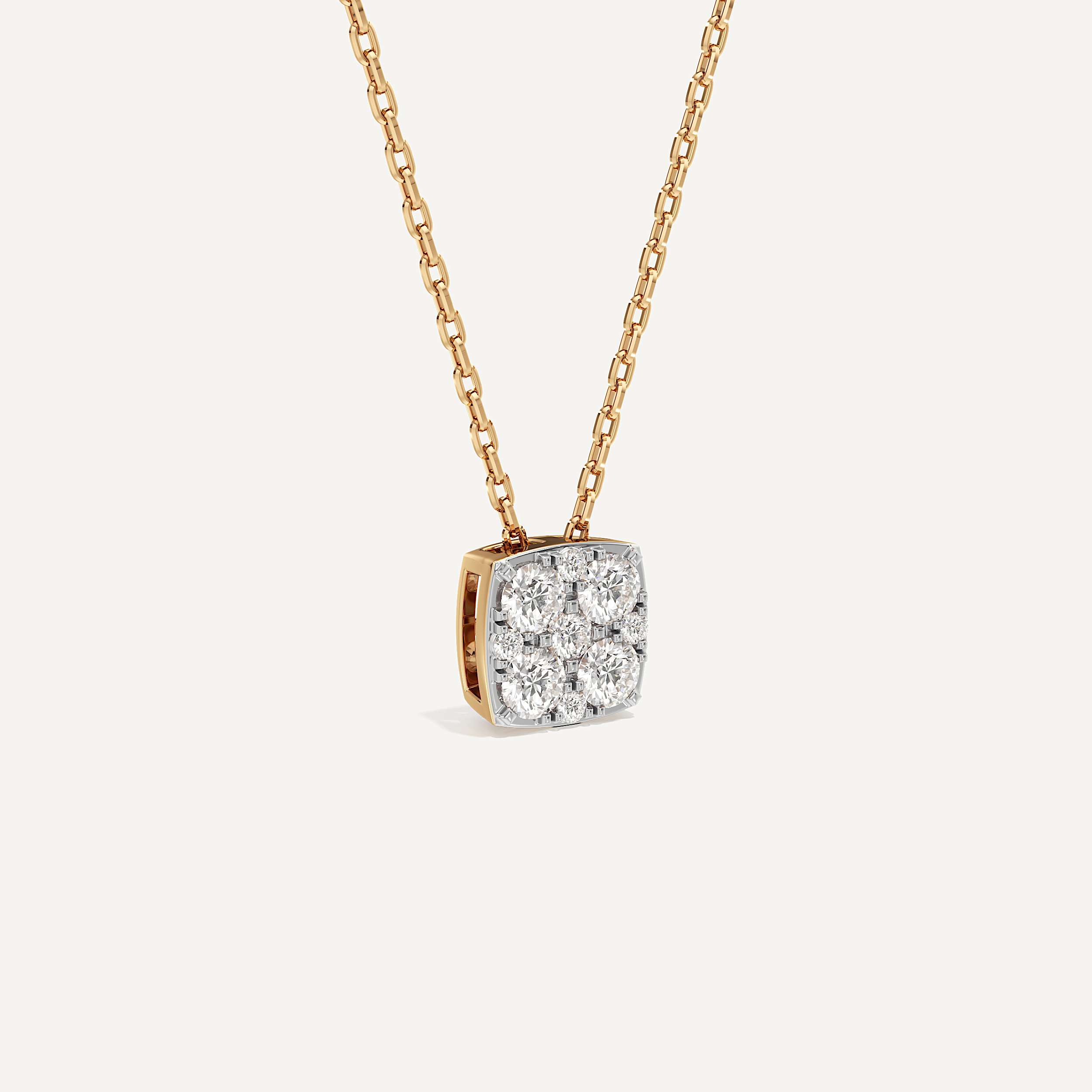Regal Cushion Diamond Pendant with Chain