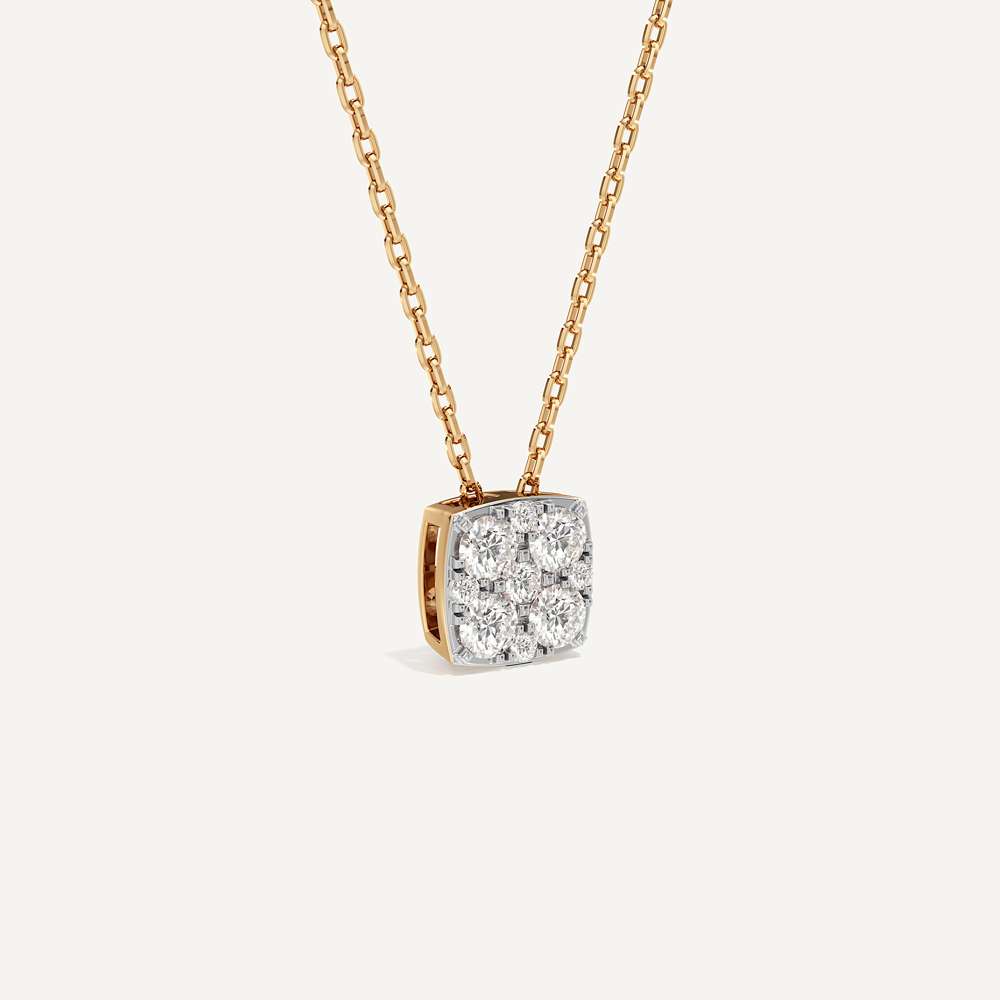 Regal Cushion Diamond Pendant with Chain