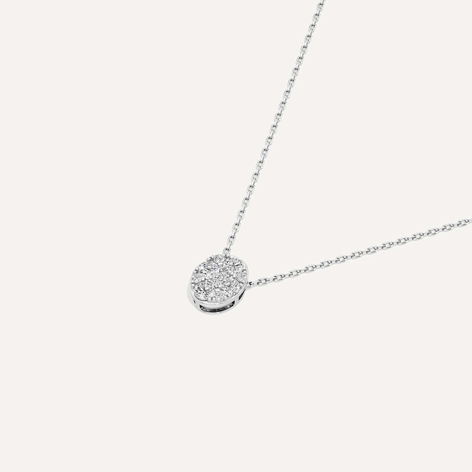 Luminous Oval Diamond Pendant with Chain