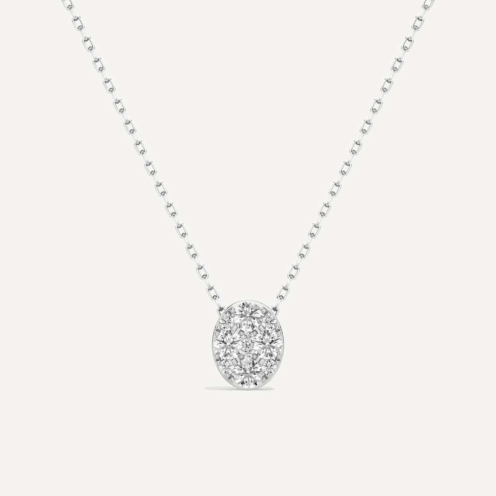 Luminous Oval Diamond Pendant with Chain
