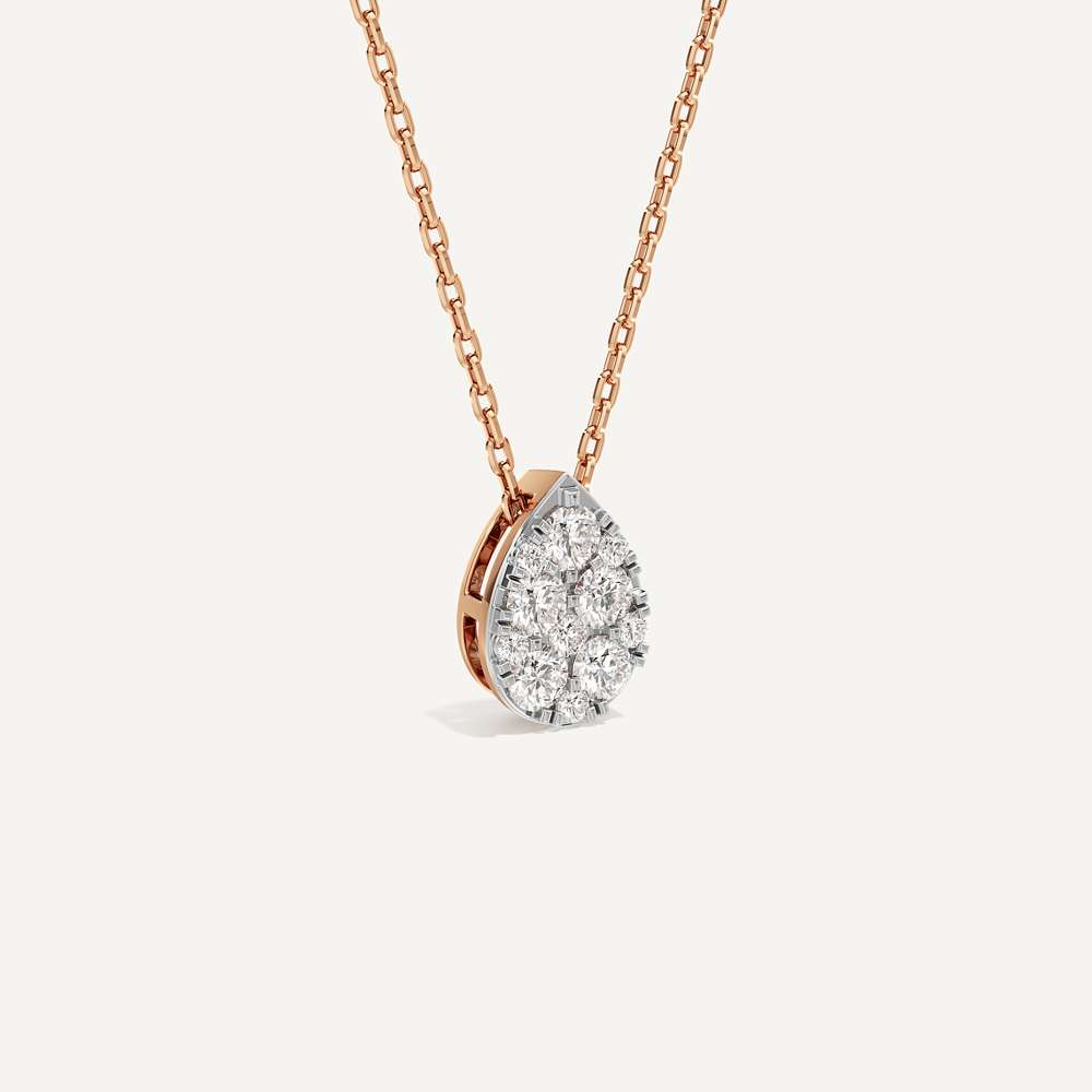 Drawn Pear Diamond Pendant with Chain