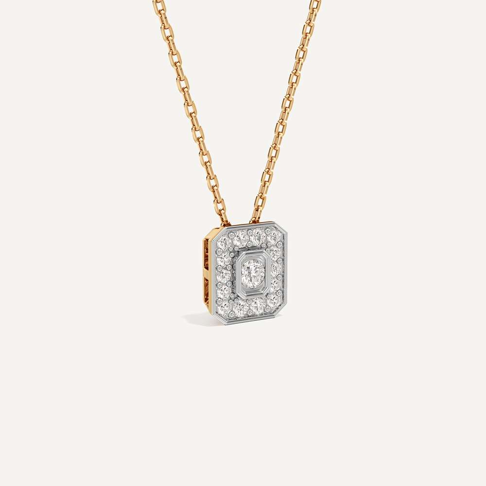 Understated Pull Emerald Diamond Pendant with Chain