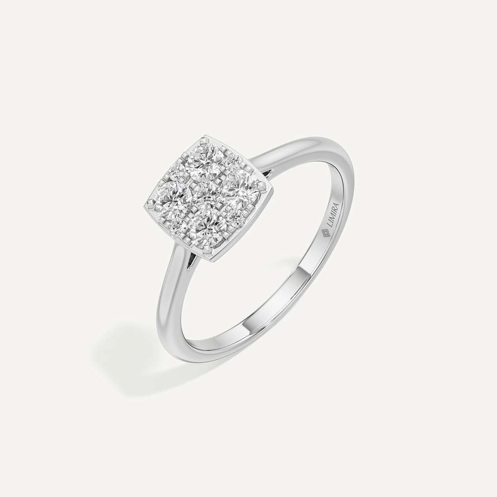 Tapered Cushion Diamond Ring