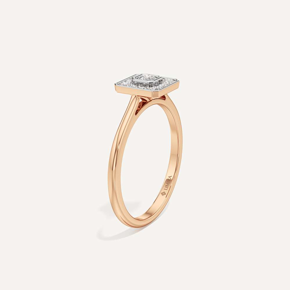 Magnetic Draw Asscher Diamond Ring