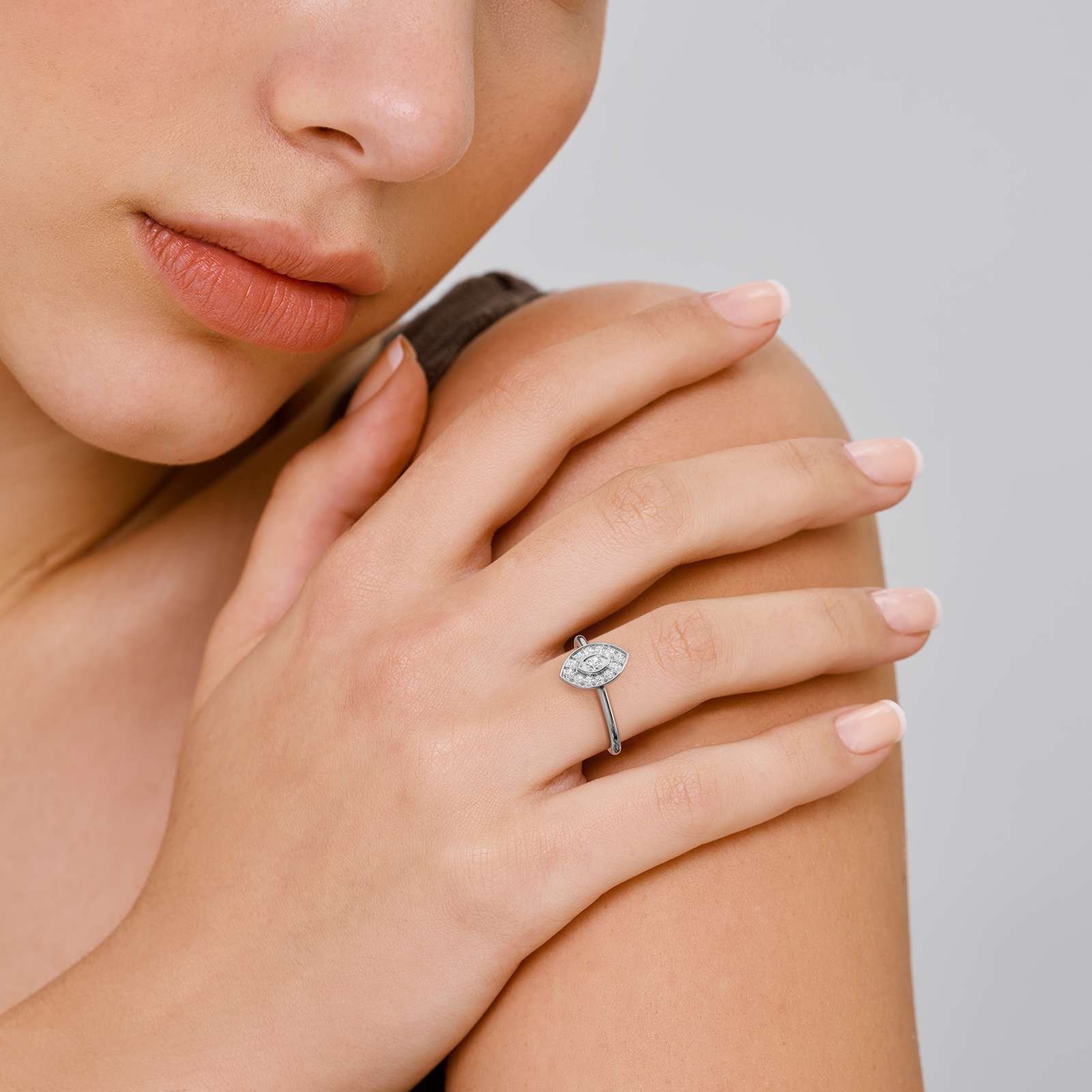 Evil Charm Marquise Diamond Ring