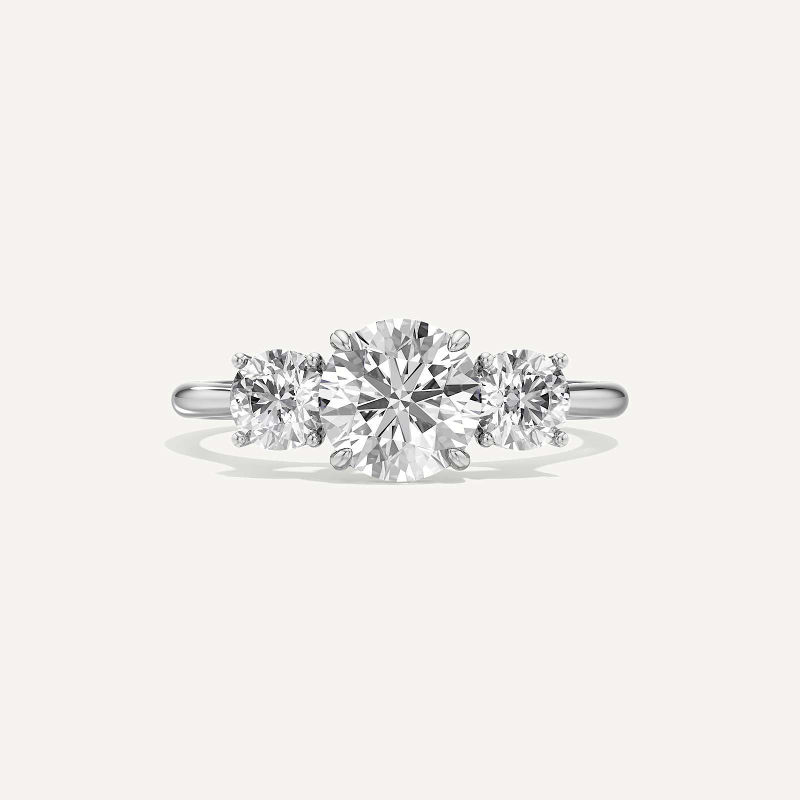 Three-Stoned Round Diamond