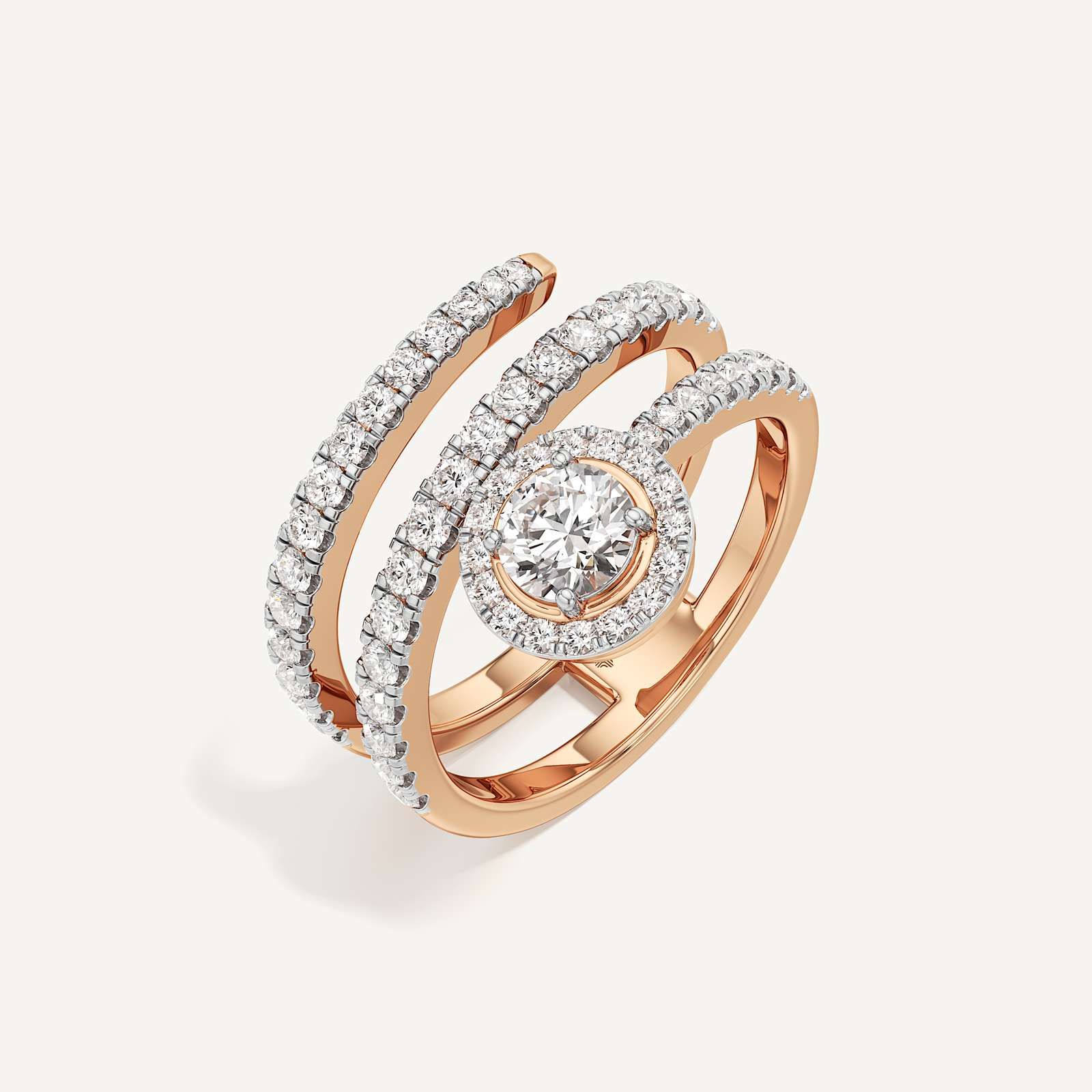 Trinity Swirl Round Diamond